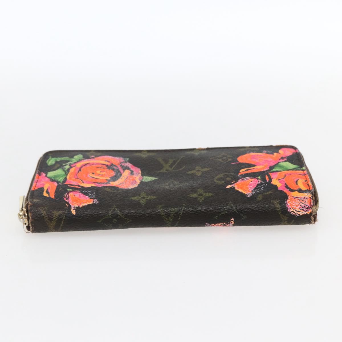 LOUIS VUITTON Monogram Rose Zippy Wallet Long Wallet M93579 LV Auth BA10698