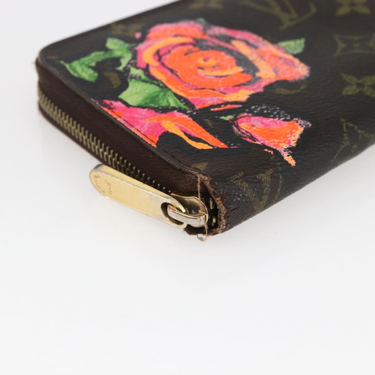 LOUIS VUITTON Monogram Rose Zippy Wallet Long Wallet M93579 LV Auth BA10698