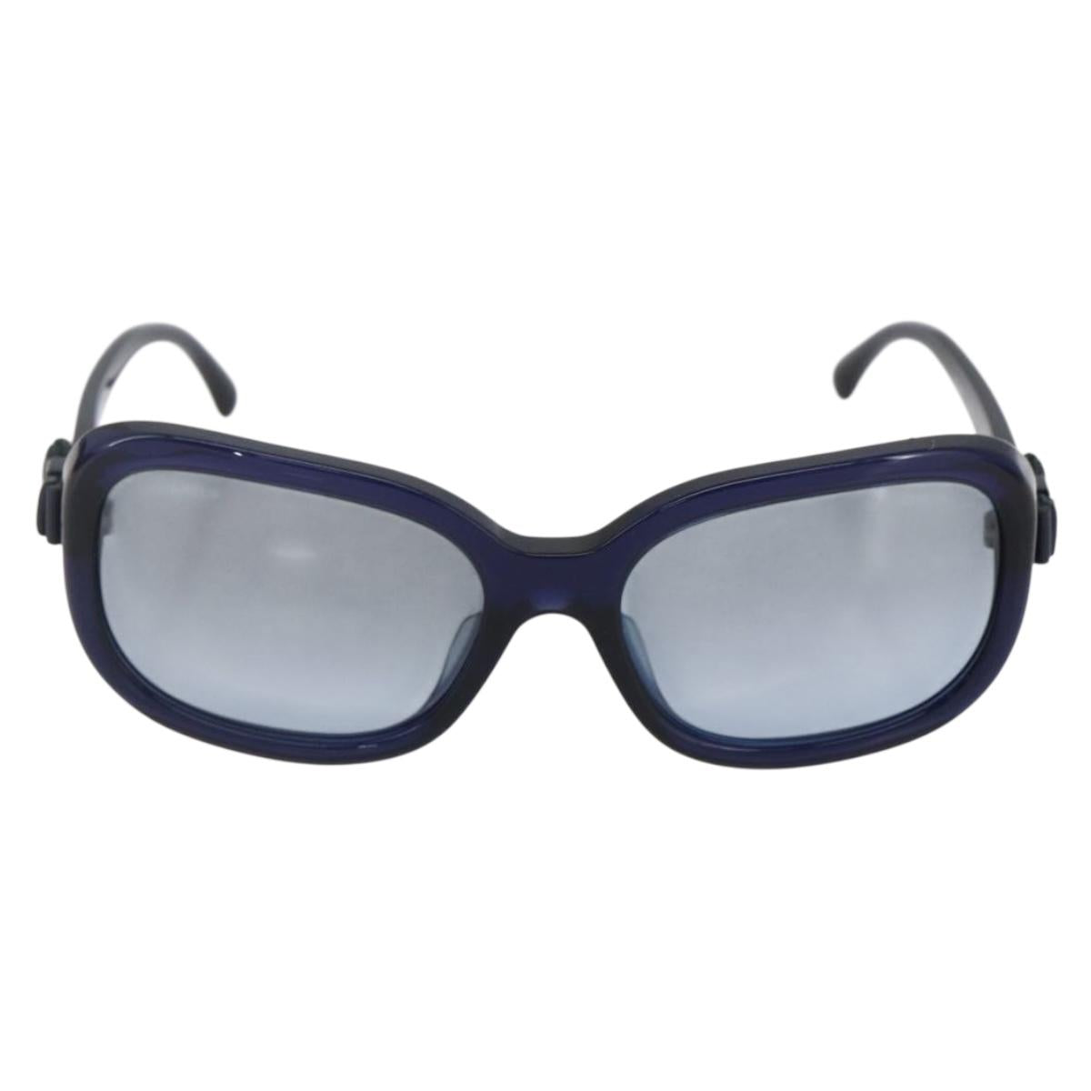 CHANEL Sunglasses plastic Blue CC Auth BA10702