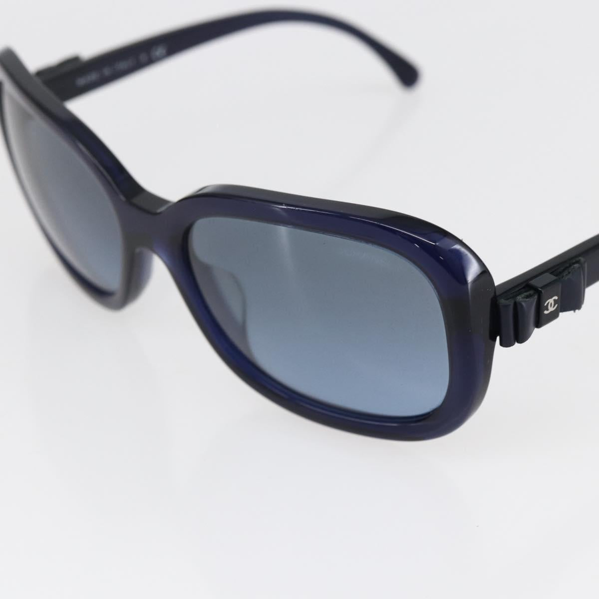 CHANEL Sunglasses plastic Blue CC Auth BA10702