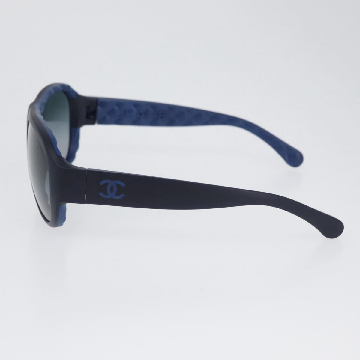 CHANEL Sunglasses plastic Blue CC Auth BA10703