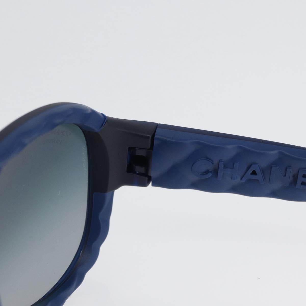 CHANEL Sunglasses plastic Blue CC Auth BA10703