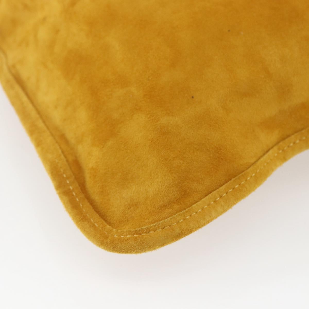 Miu Miu With Tricks Hand Bag Suede Yellow Gold Auth BA10723SM