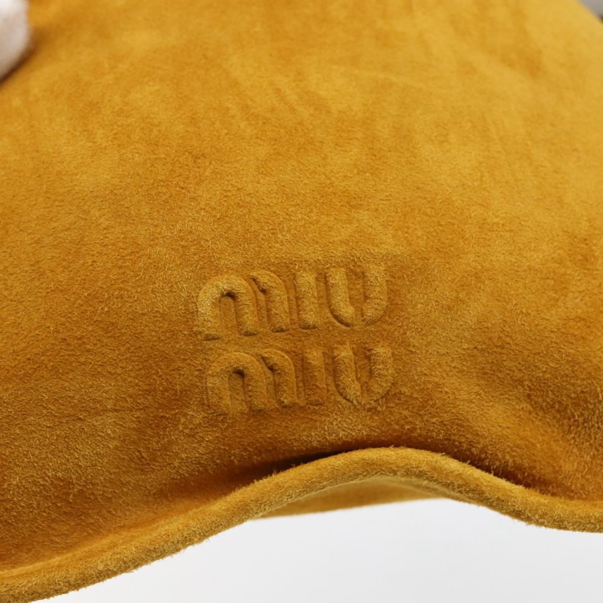 Miu Miu With Tricks Hand Bag Suede Yellow Gold Auth BA10723SM
