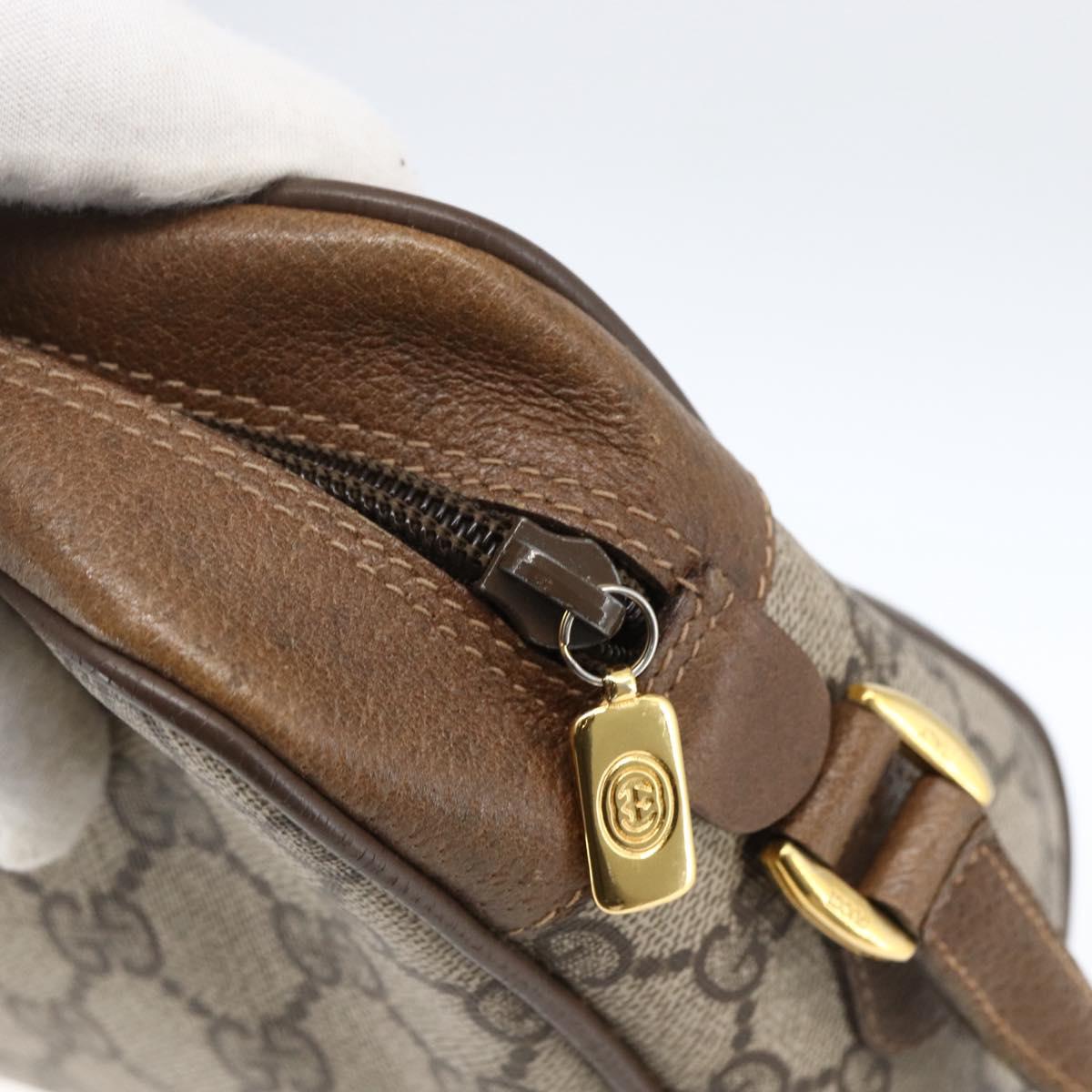 GUCCI GG Supreme Web Sherry Line Bag PVC Beige Gold 56 02 087 Auth BA10727