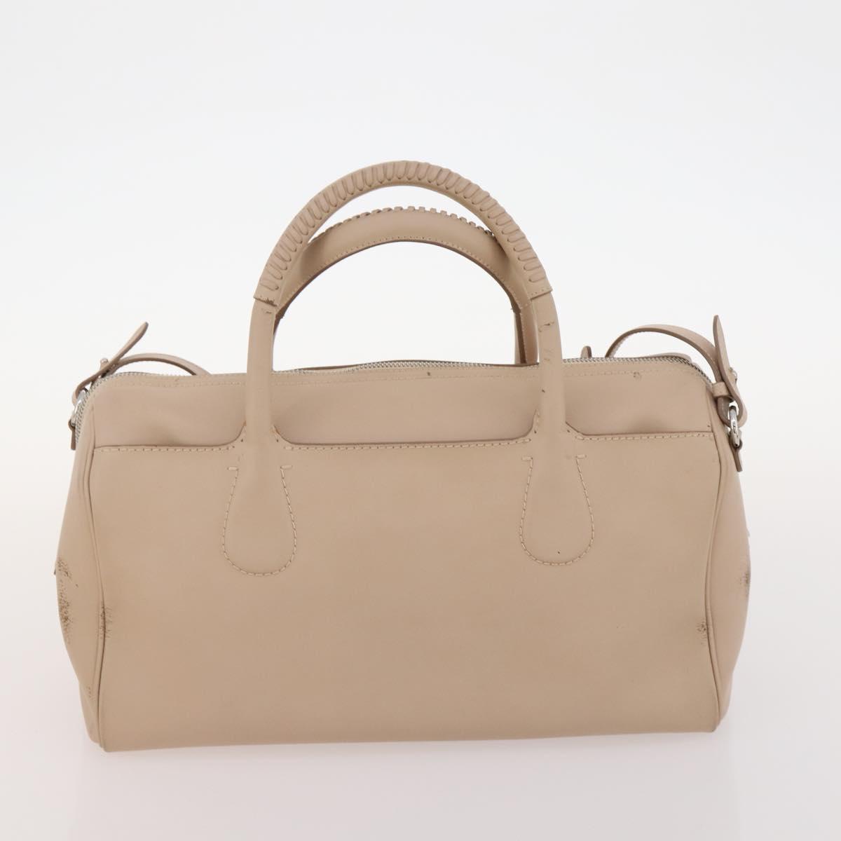 Salvatore Ferragamo Shoulder Bag Leather 2 Set Pink Beige Auth BA10738
