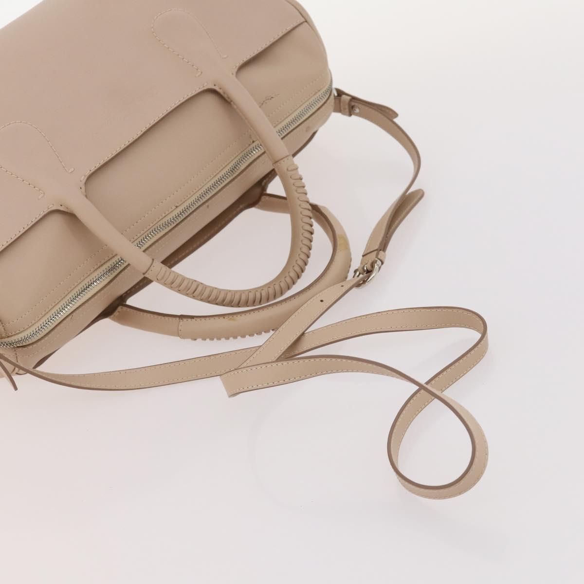 Salvatore Ferragamo Shoulder Bag Leather 2 Set Pink Beige Auth BA10738
