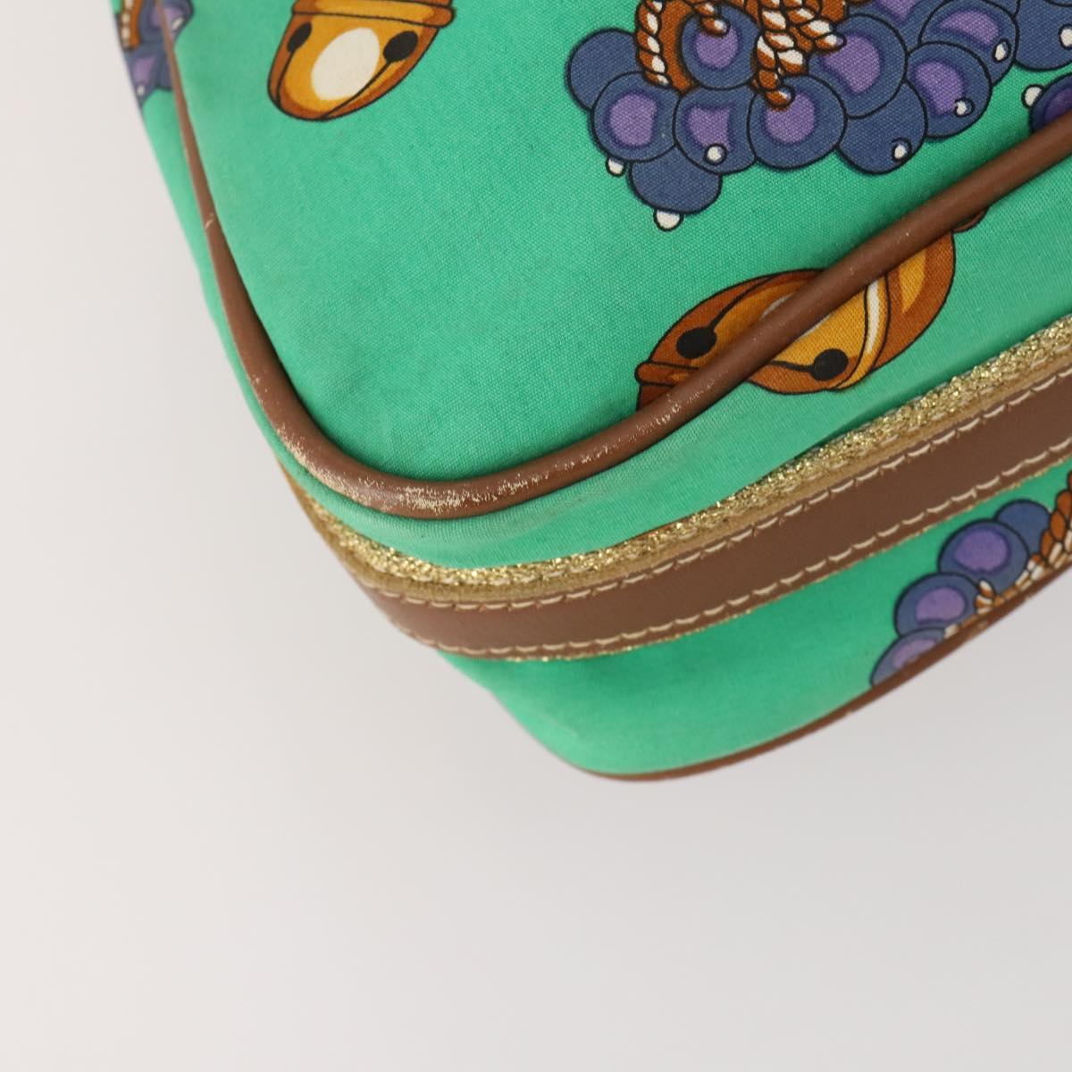 LOEWE Shoulder Bag Canvas Green Gold Auth BA10740