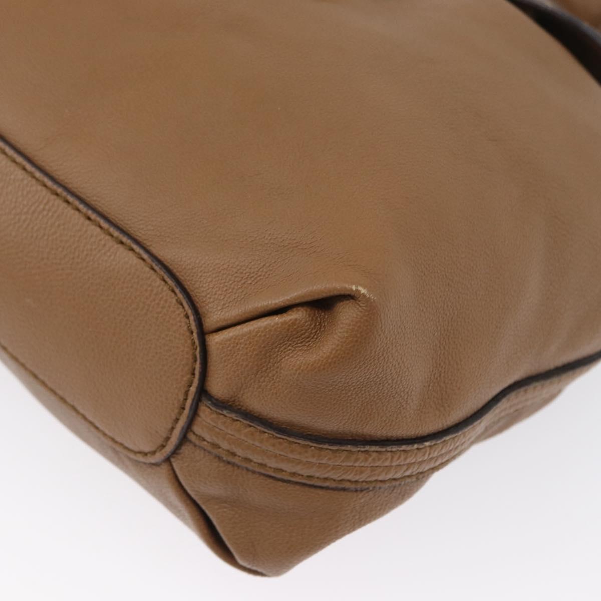 Chloe Elise Hand Bag Leather 2way Brown Gold Auth BA10748