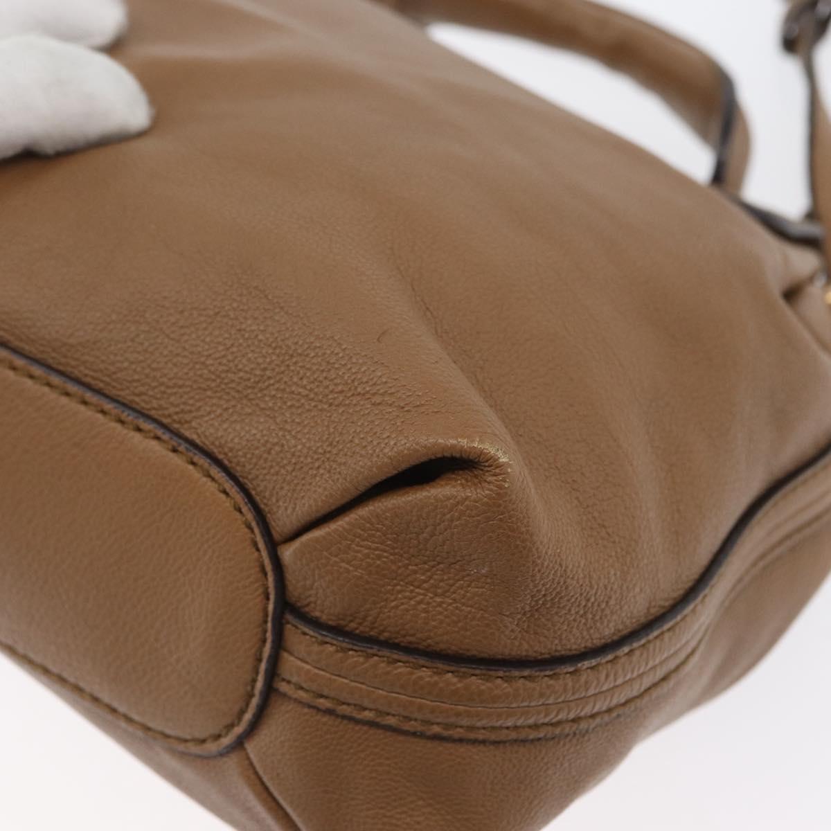 Chloe Elise Hand Bag Leather 2way Brown Gold Auth BA10748