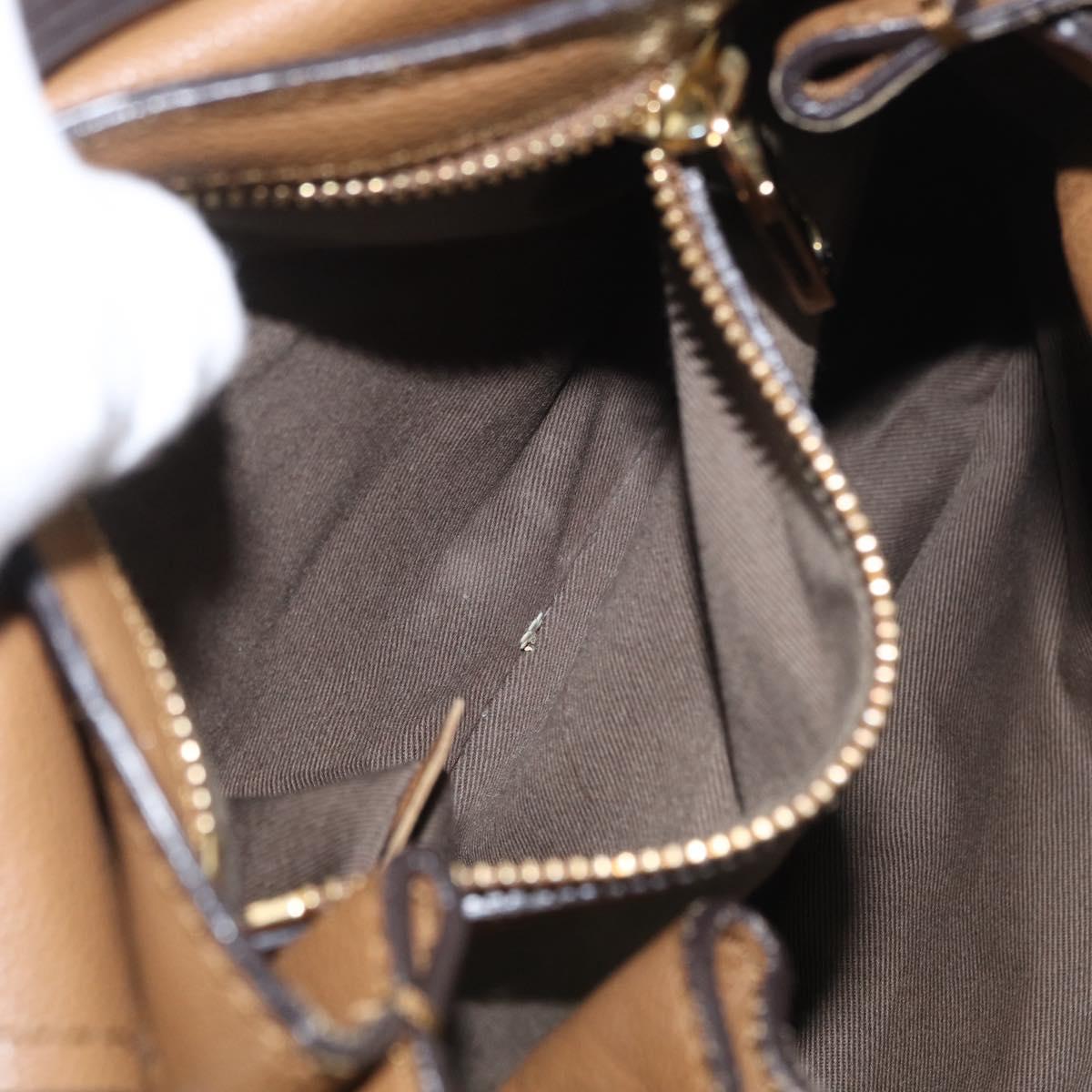 Chloe Elise Hand Bag Leather 2way Brown Gold Auth BA10748