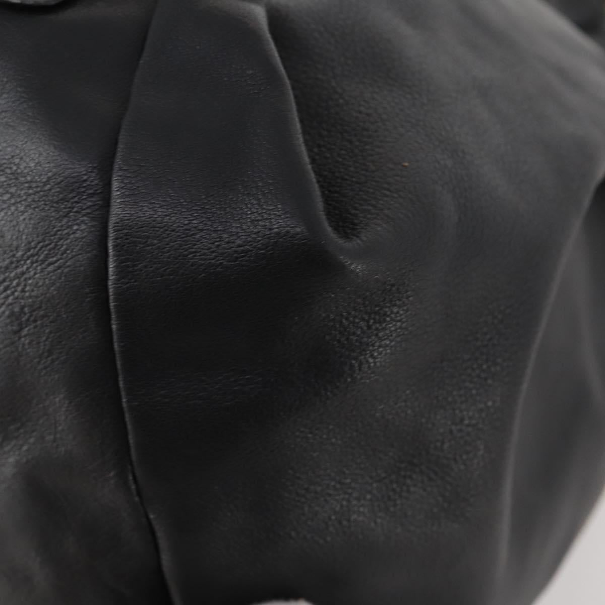 Gianni Versace Shoulder Bag Leather Black Gold Auth BA10749