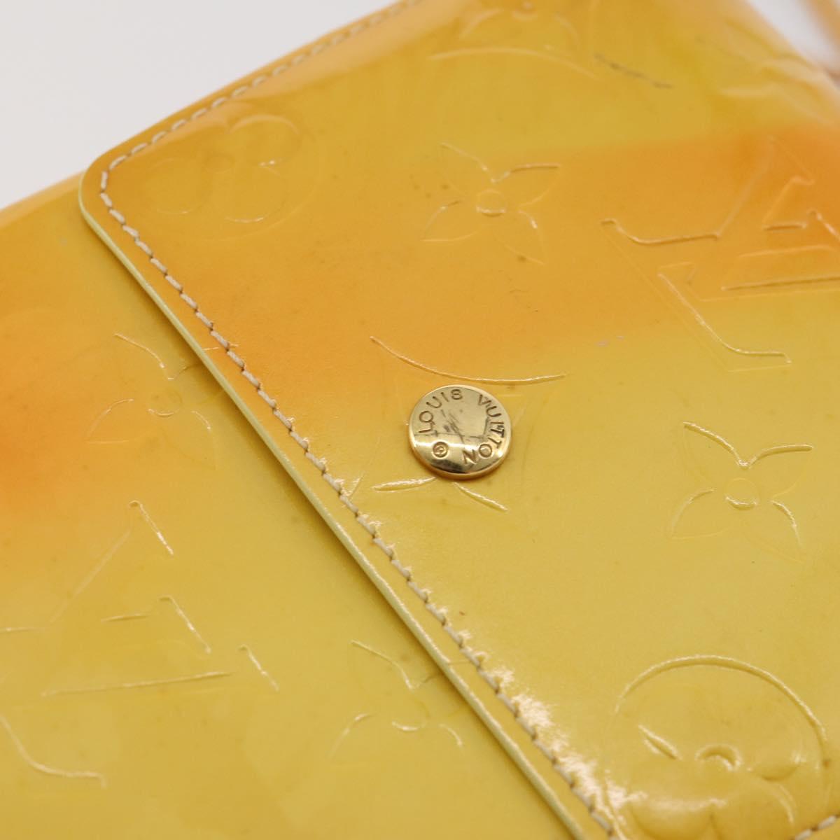 LOUIS VUITTON Monogram Vernis Walker Wallet Lime Yellow M91074 LV Auth BA10750