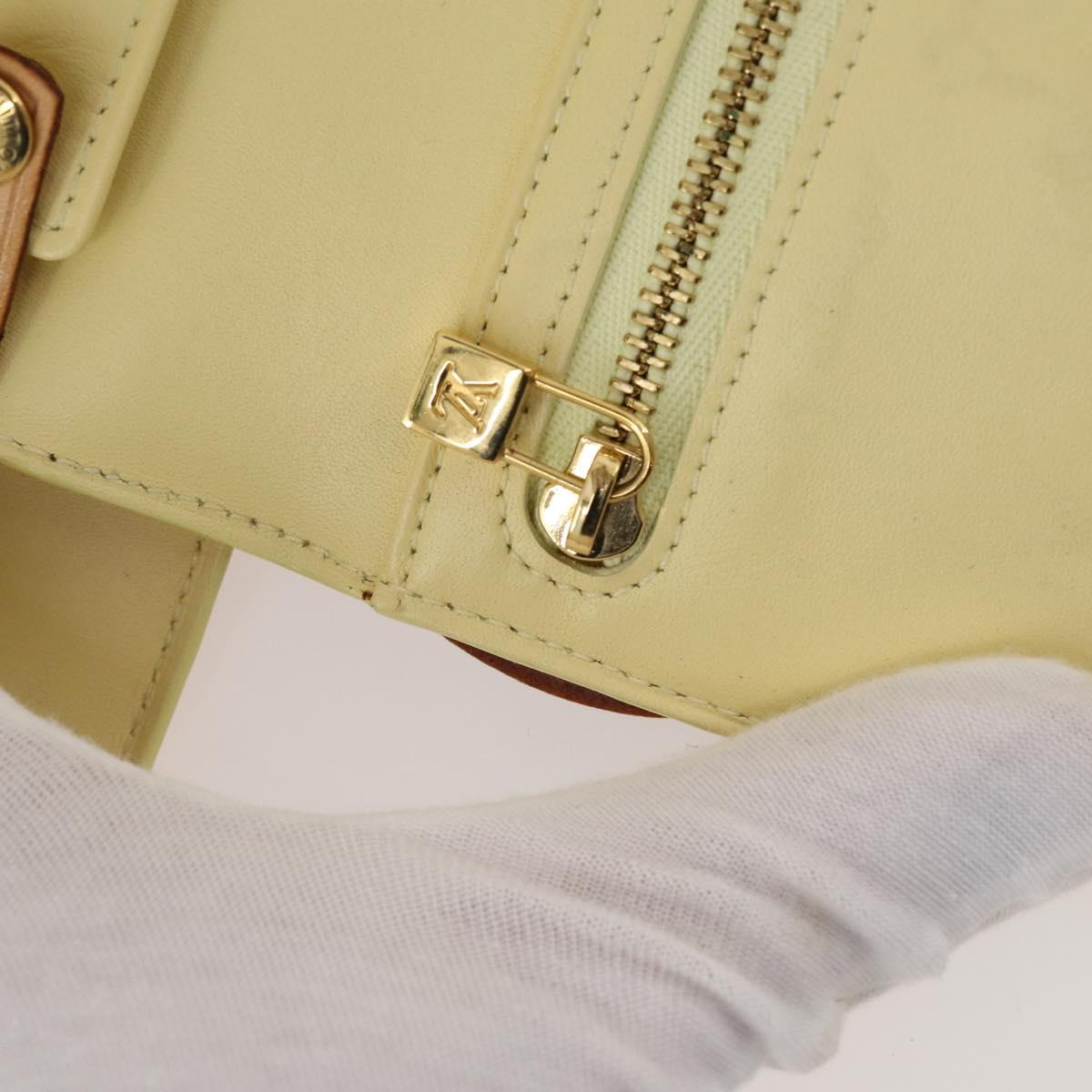 LOUIS VUITTON Monogram Vernis Walker Wallet Lime Yellow M91074 LV Auth BA10750