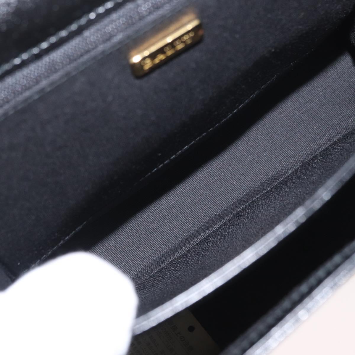 BALLY Hand Bag Leather 2way Black Gold Auth BA10754