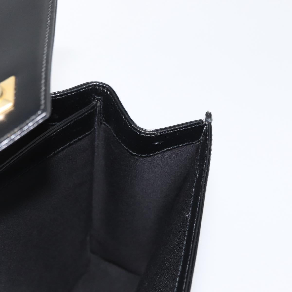 BALLY Hand Bag Leather 2way Black Gold Auth BA10754