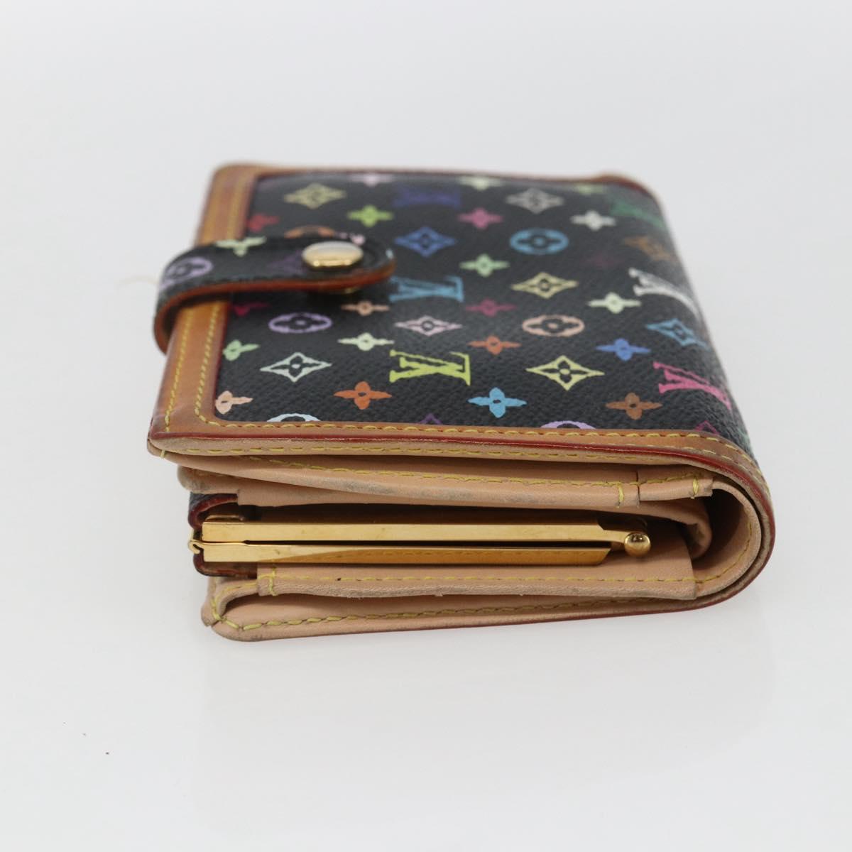 LOUIS VUITTON Multicolor Portefeuille Viennois Wallet Black M92988 Auth BA10757