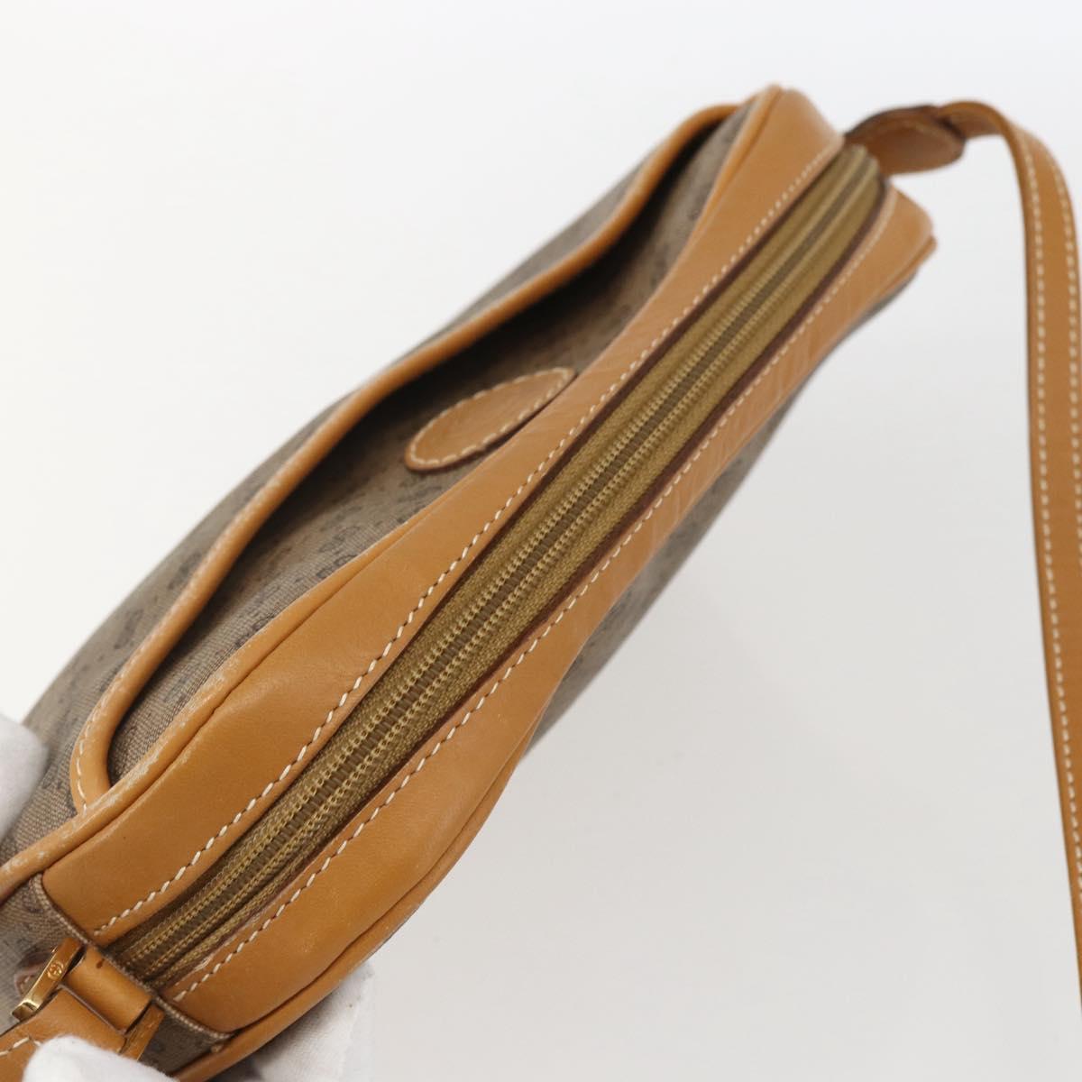 GUCCI Micro GG Supreme Shoulder Bag PVC Beige Gold Auth BA10759