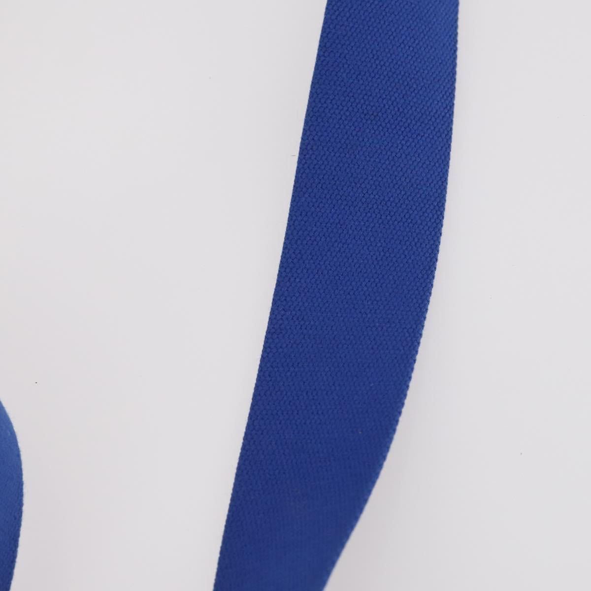 PRADA Hand Bag Leather Canvas 2way Blue Gold Auth BA10762