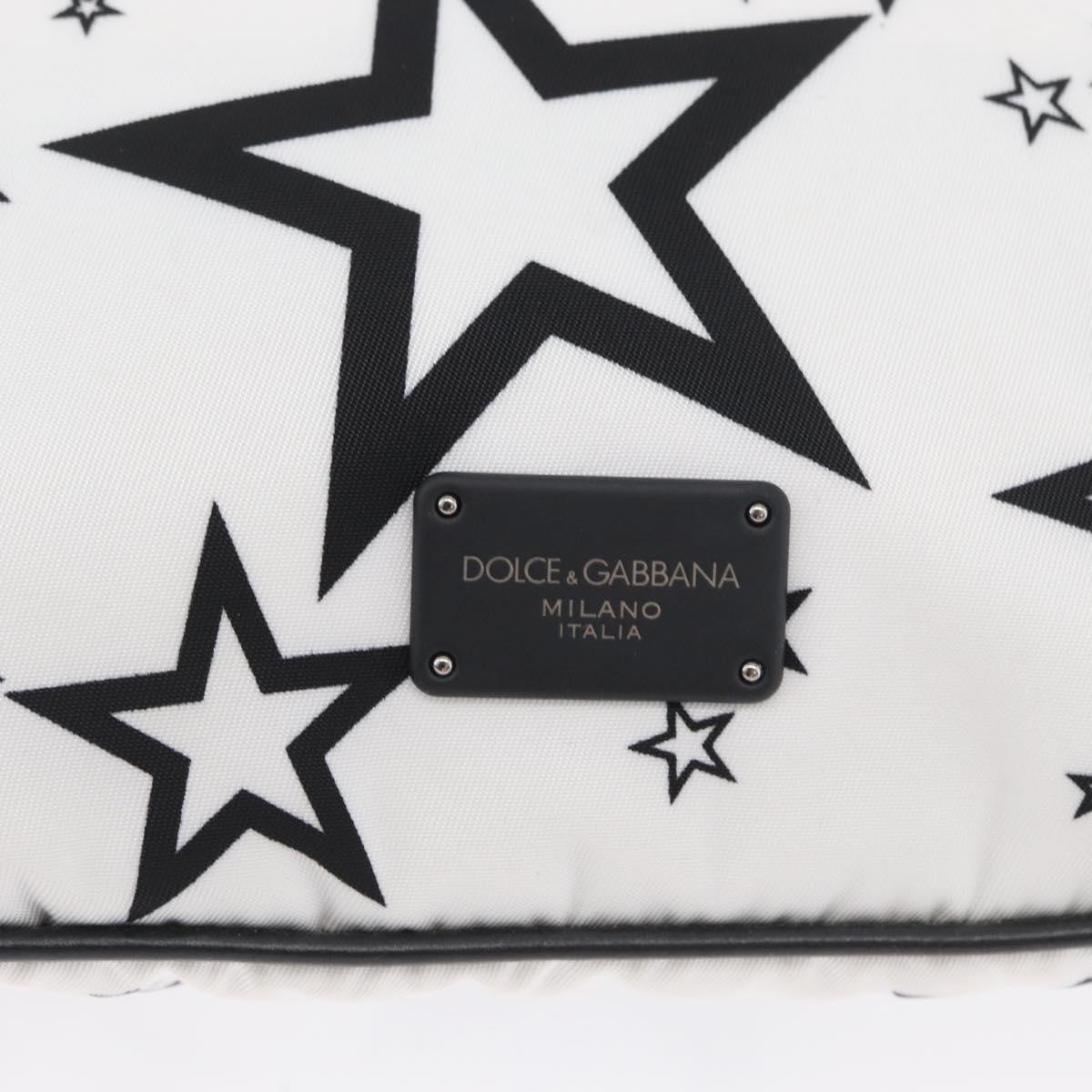 DOLCE&GABBANA Shoulder Bag Nylon White Silver Auth BA10763