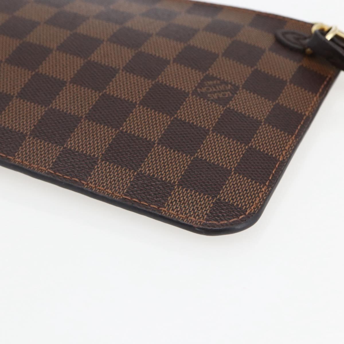 LOUIS VUITTON Damier Ebene Neverfull MM Pouch LV Auth BA10773