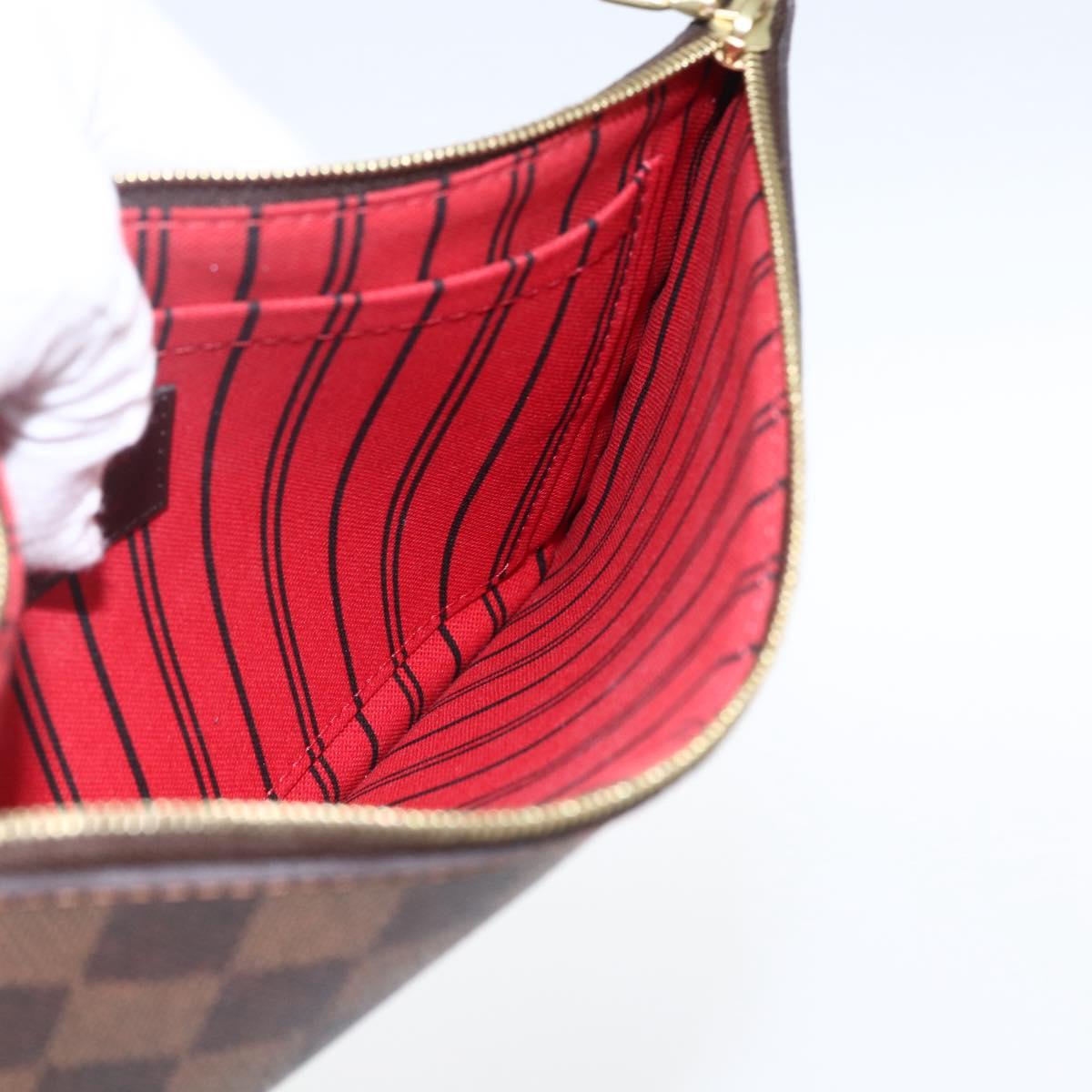 LOUIS VUITTON Damier Ebene Neverfull MM Pouch LV Auth BA10773