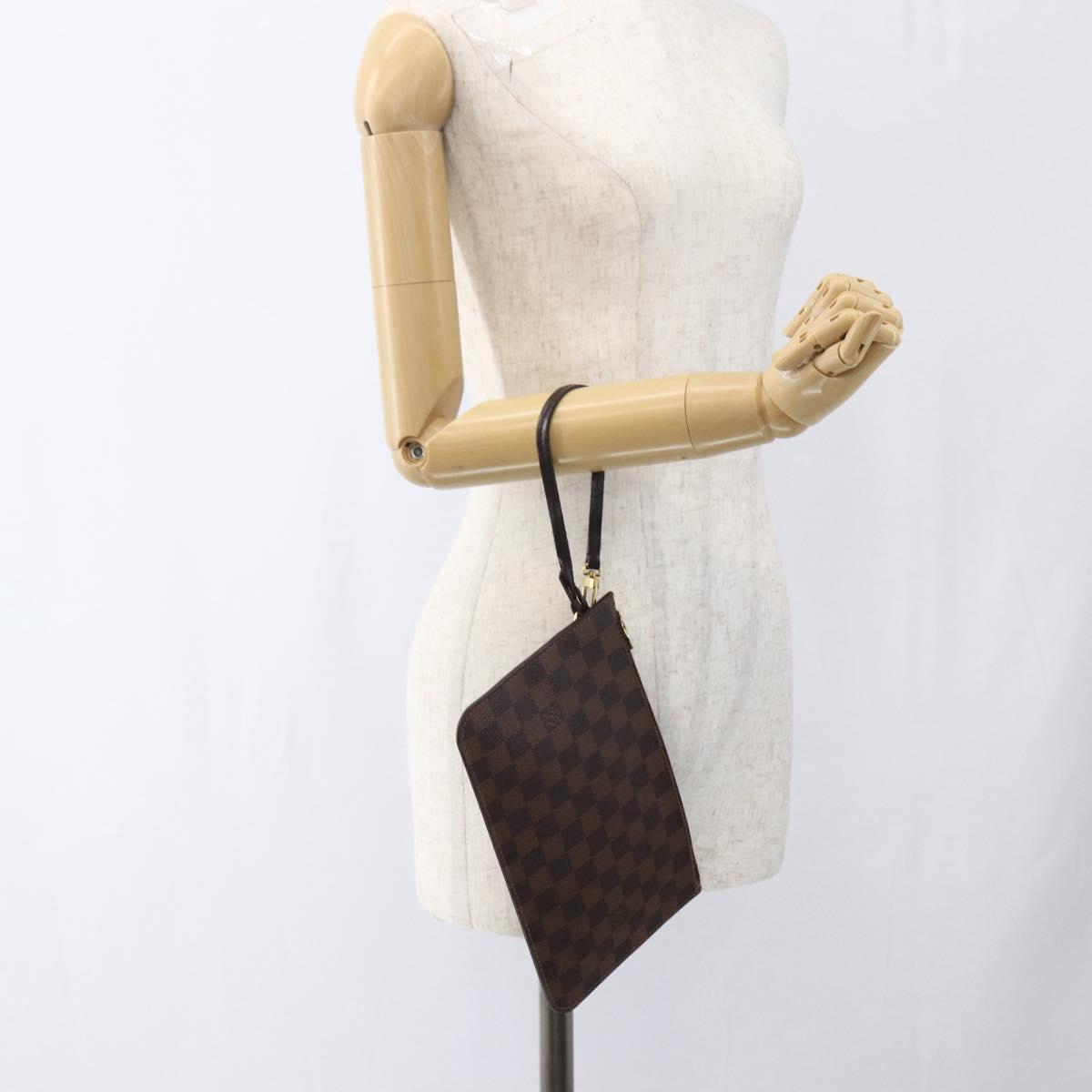 LOUIS VUITTON Damier Ebene Neverfull MM Pouch LV Auth BA10773