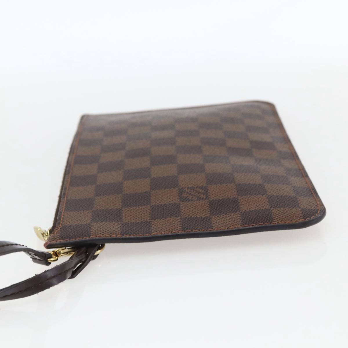 LOUIS VUITTON Damier Ebene Neverfull MM Pouch LV Auth BA10773