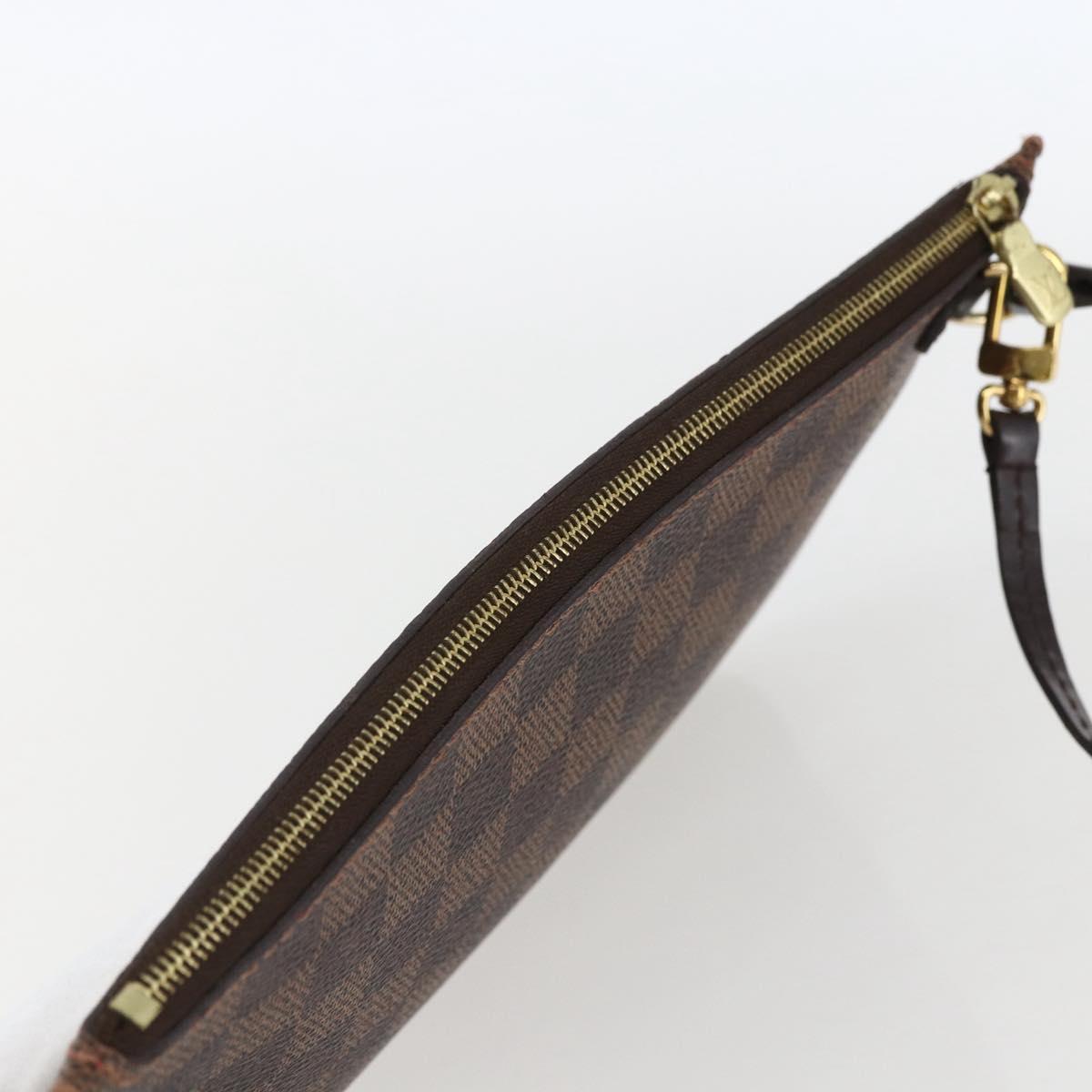 LOUIS VUITTON Damier Ebene Neverfull MM Pouch LV Auth BA10773