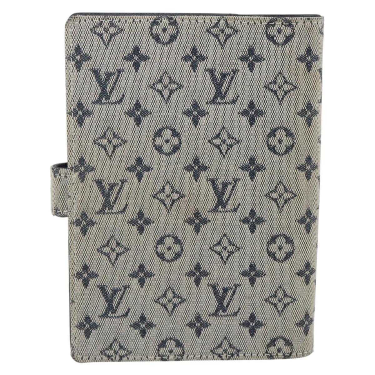 LOUIS VUITTON Monogram Mini Agenda PM Day Planner Cover Blue R20910 Auth BA10790