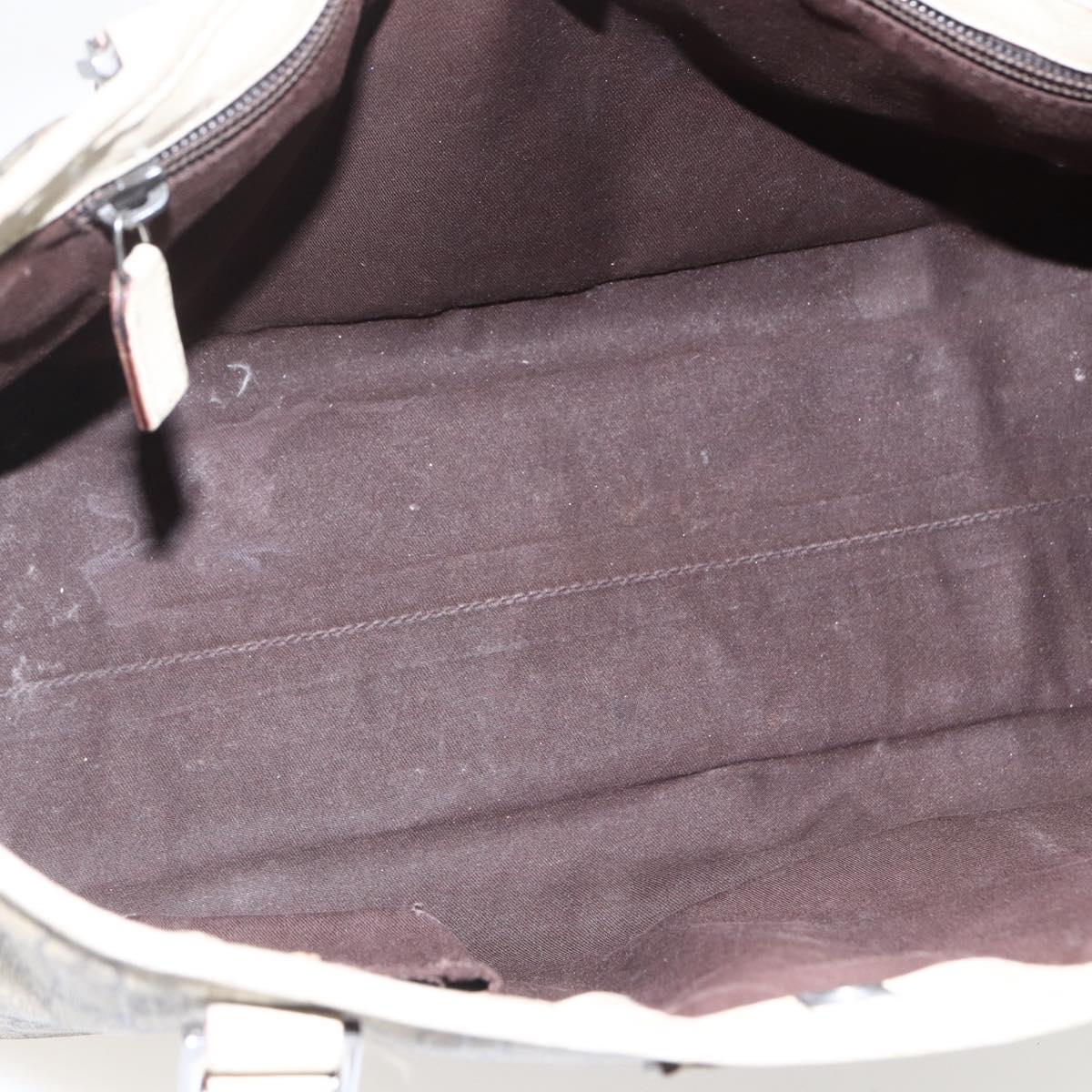 GUCCI GG Supreme Tote Bag PVC Beige Silver 114595 Auth BA10796
