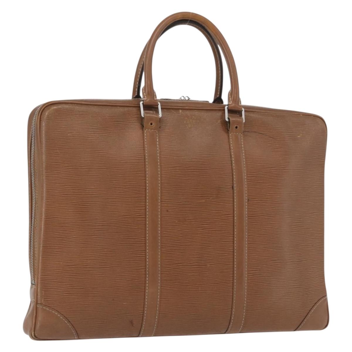 LOUIS VUITTON Epi Porte Documents Voyage Business Bag Brown M54478 Auth BA10800