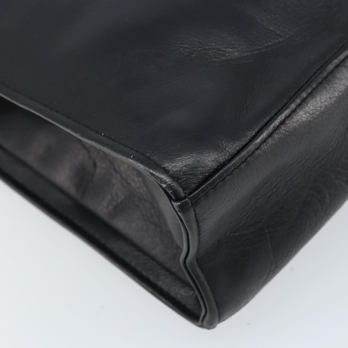Gianni Versace Shoulder Bag Leather Black Gold Auth BA10801
