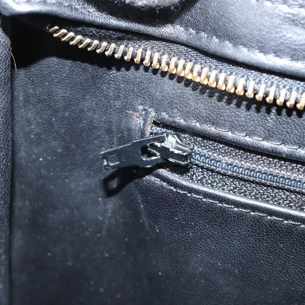 Gianni Versace Shoulder Bag Leather Black Gold Auth BA10801