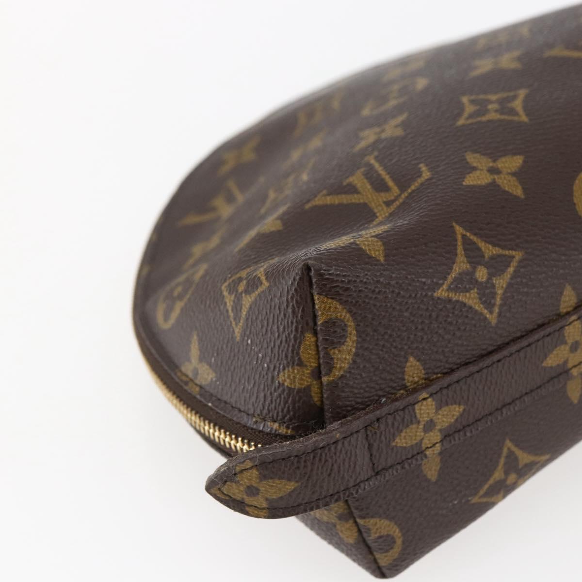LOUIS VUITTON Monogram Trousse Demi Ronde Cosmetic Pouch M47520 LV Auth BA10802