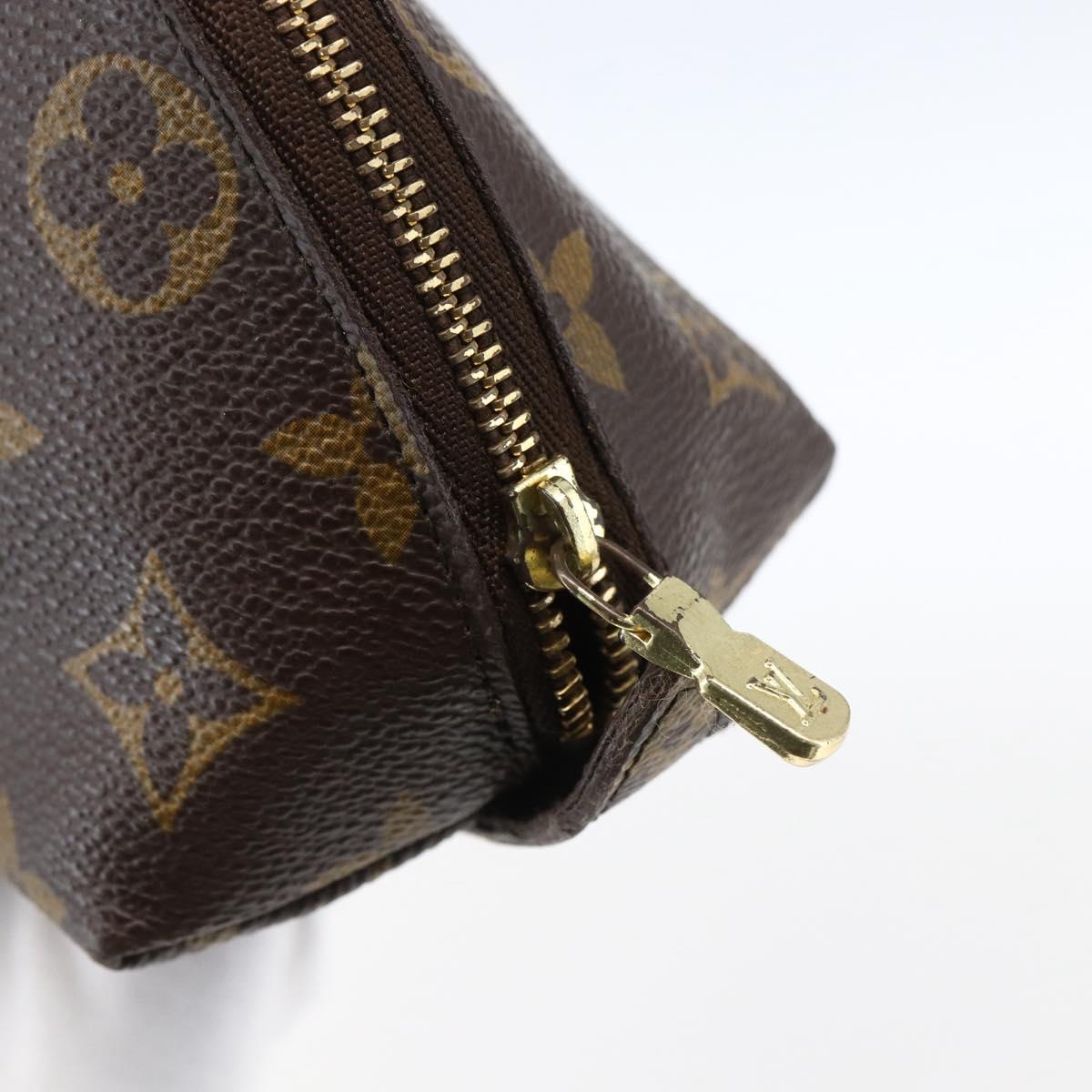 LOUIS VUITTON Monogram Trousse Demi Ronde Cosmetic Pouch M47520 LV Auth BA10802