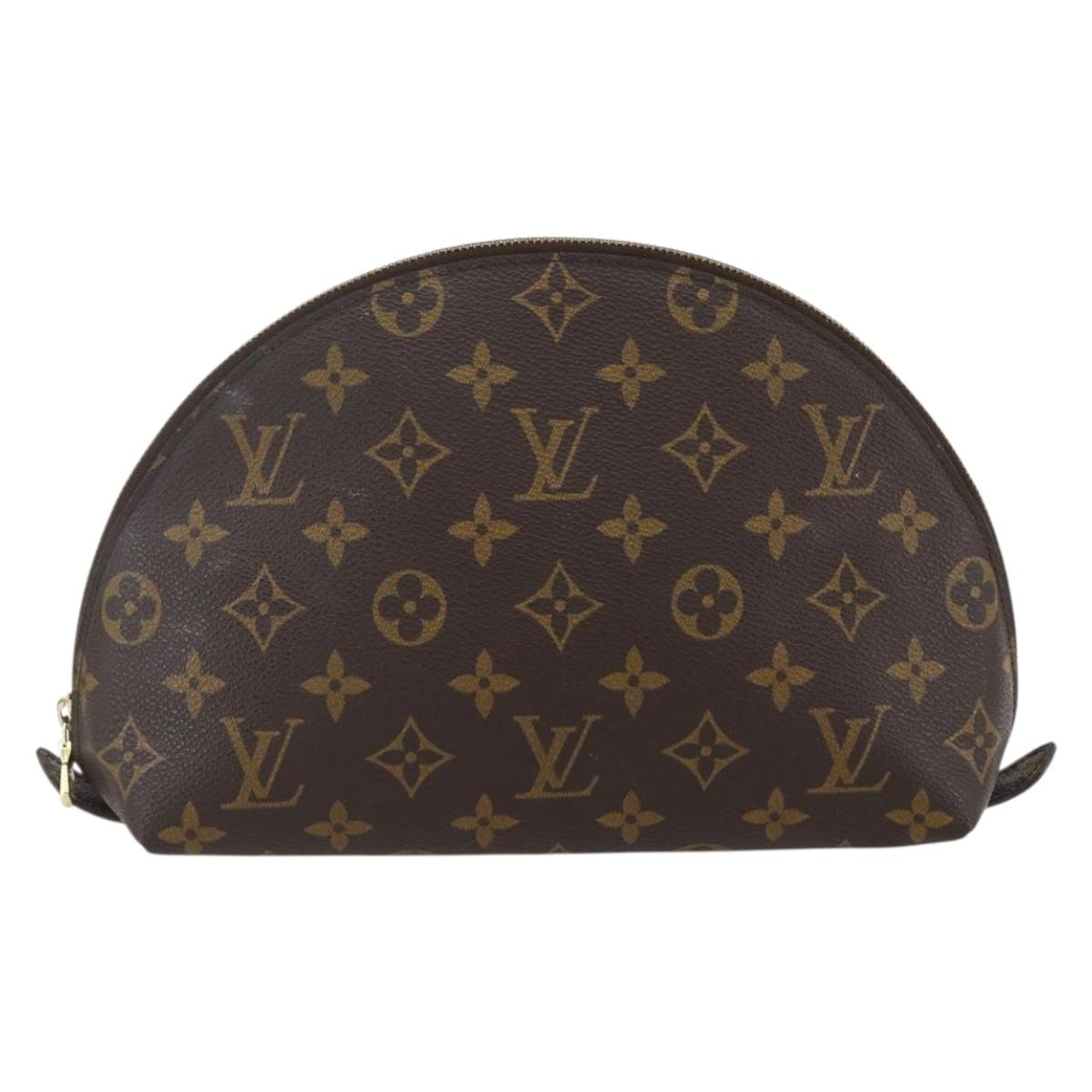LOUIS VUITTON Monogram Trousse Demi Ronde Cosmetic Pouch M47520 LV Auth BA10802