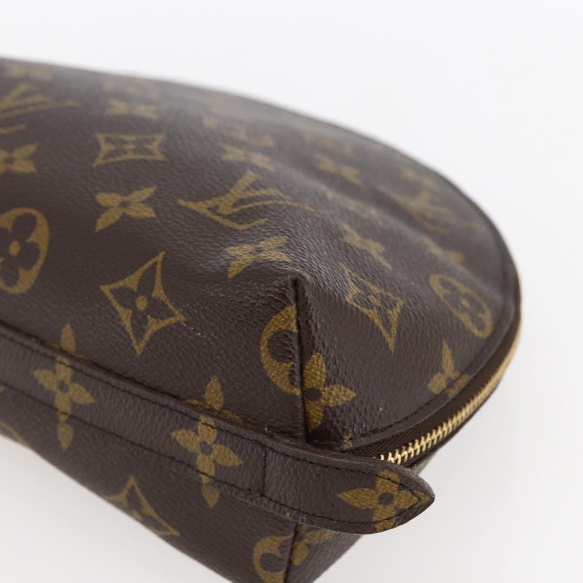 LOUIS VUITTON Monogram Trousse Demi Ronde Cosmetic Pouch M47520 LV Auth BA10802