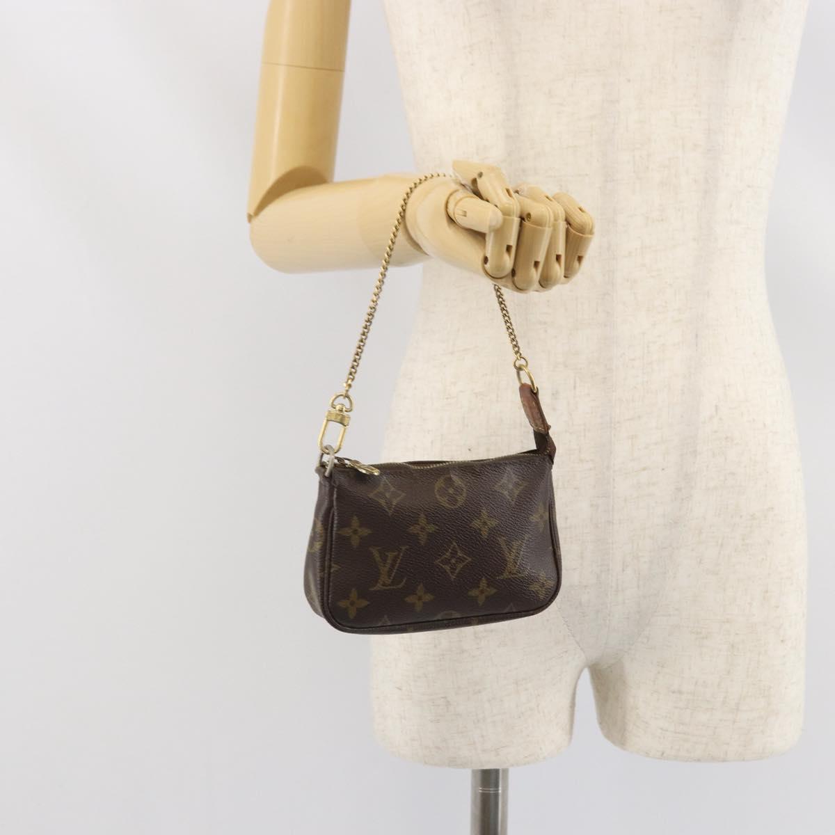 LOUIS VUITTON Monogram Mini Pochette Accessoires Pouch M58009 LV Auth BA10804