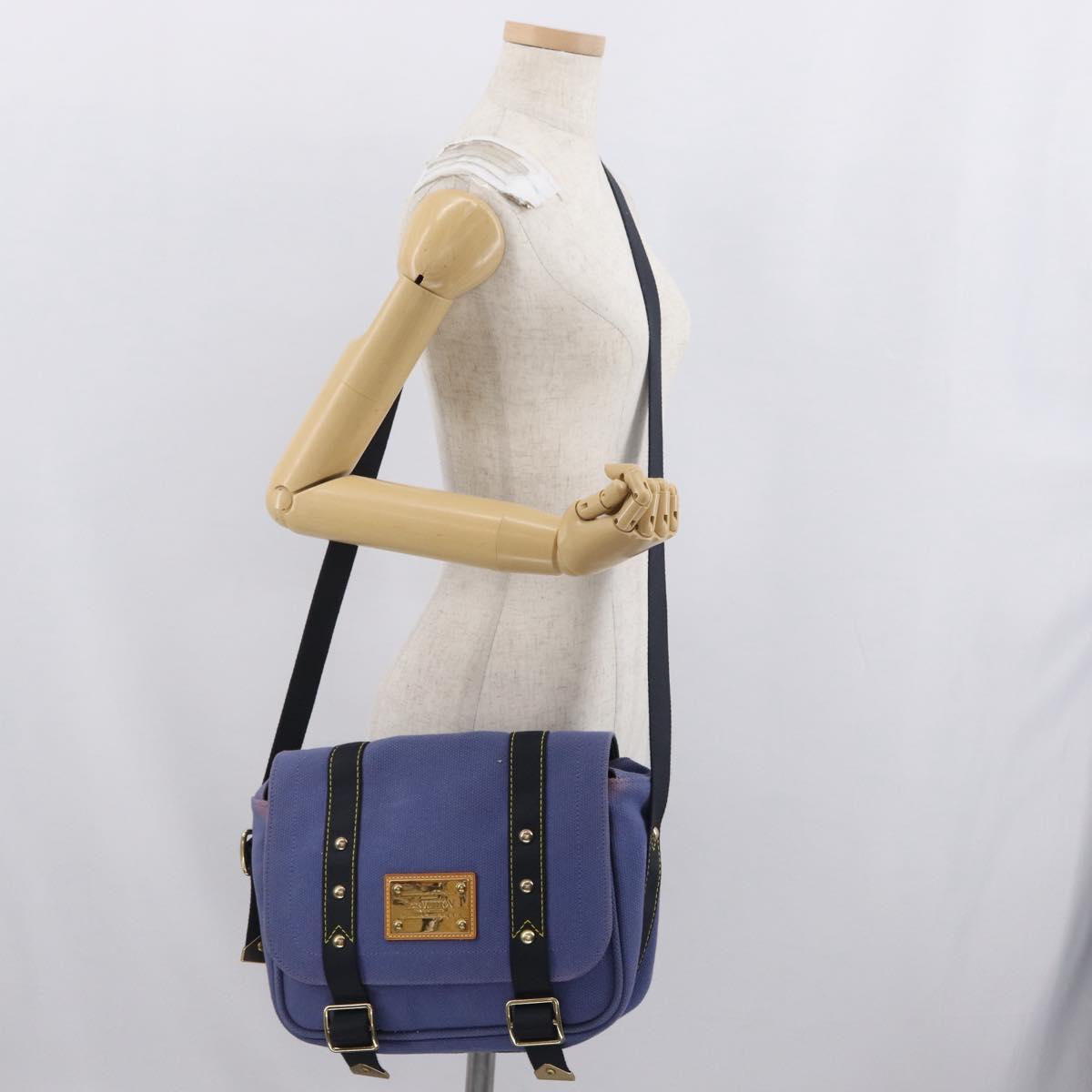 LOUIS VUITTON Antigua Buzzus PM Shoulder Bag Blue M40081 LV Auth BA10805