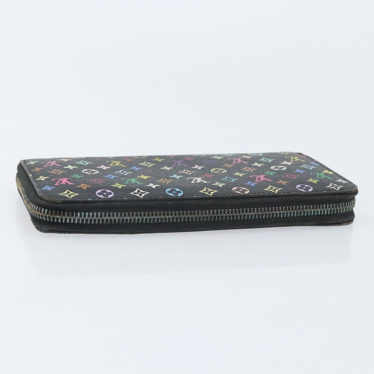 LOUIS VUITTON Monogram Multicolor Zippy Long Wallet Black M60243 LV Auth BA10806