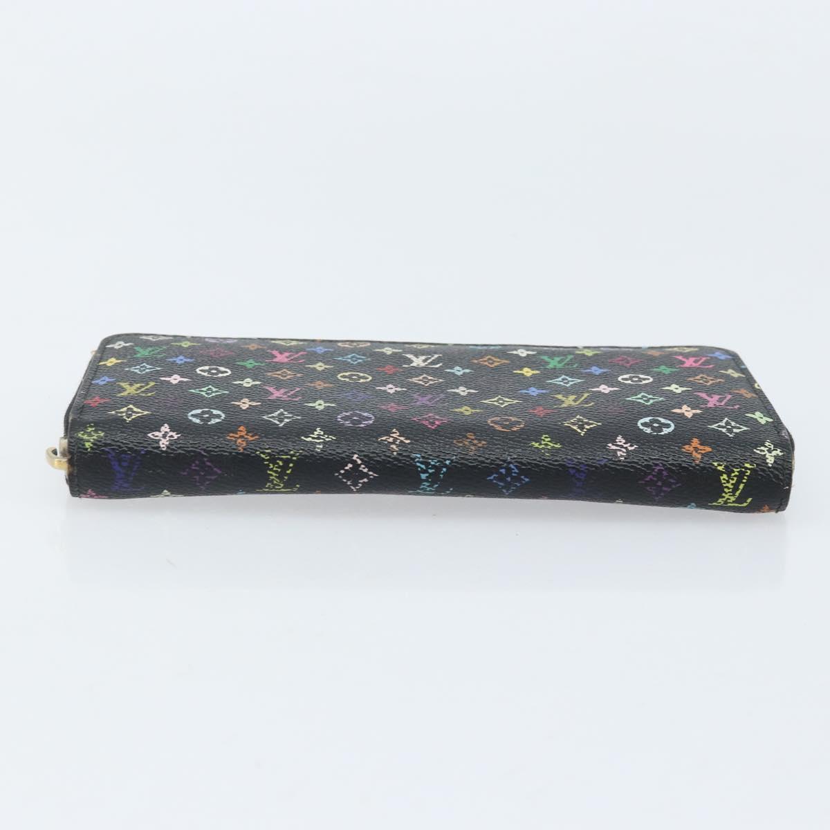 LOUIS VUITTON Monogram Multicolor Zippy Long Wallet Black M60243 LV Auth BA10806