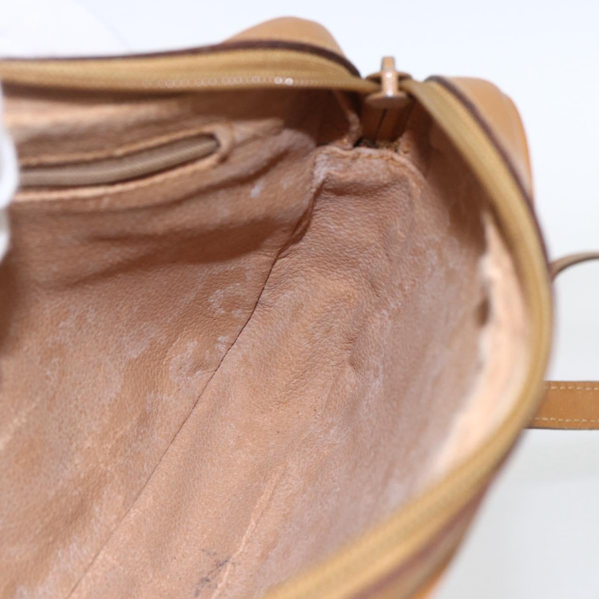 GUCCI Micro GG Supreme Shoulder Bag PVC Beige Gold Auth BA10809