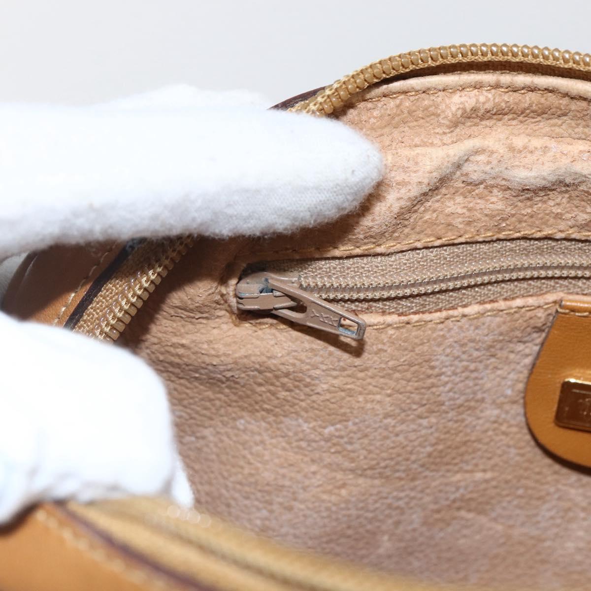 GUCCI Micro GG Supreme Shoulder Bag PVC Beige Gold Auth BA10809