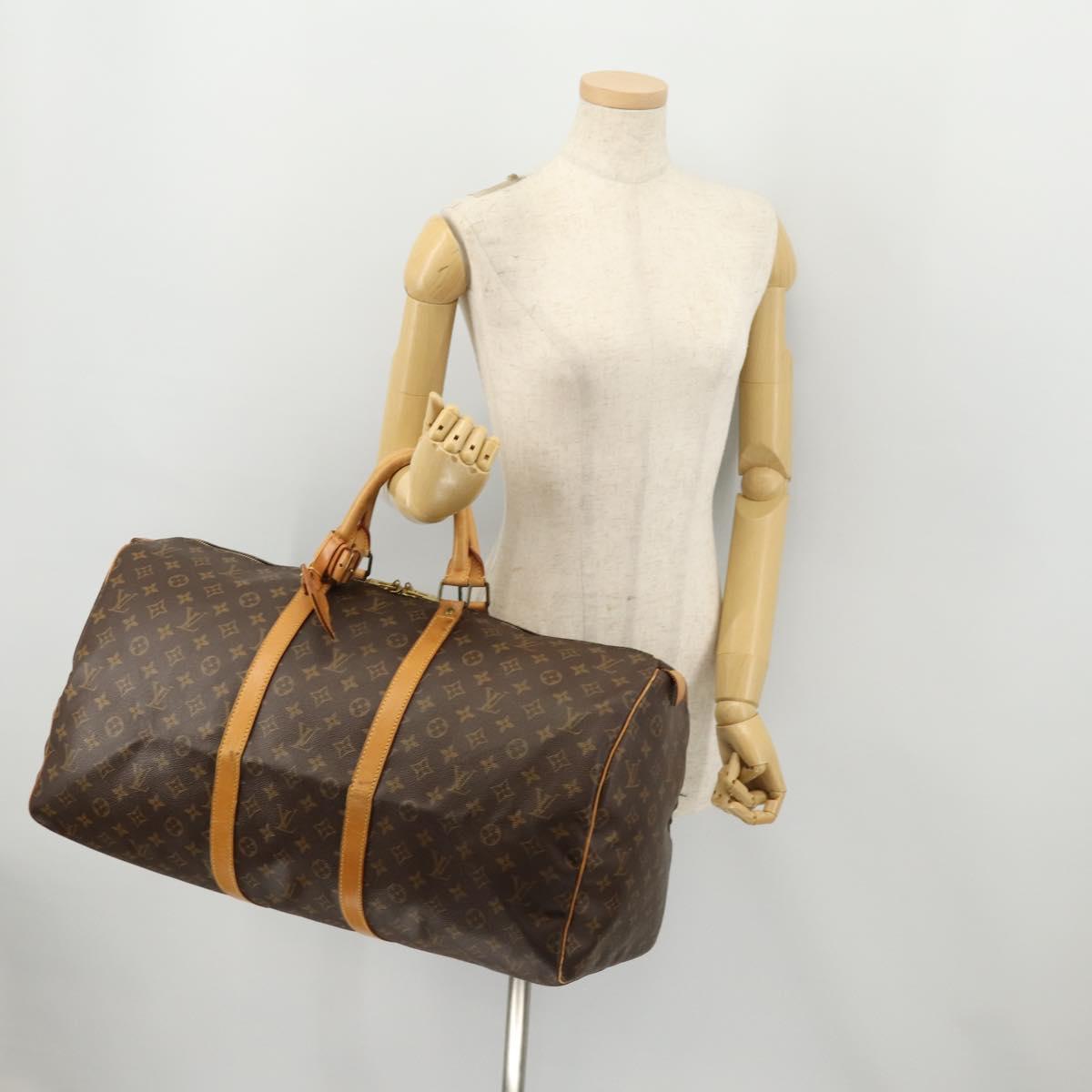 LOUIS VUITTON Monogram Keepall 55 Boston Bag M41424 LV Auth BA10817