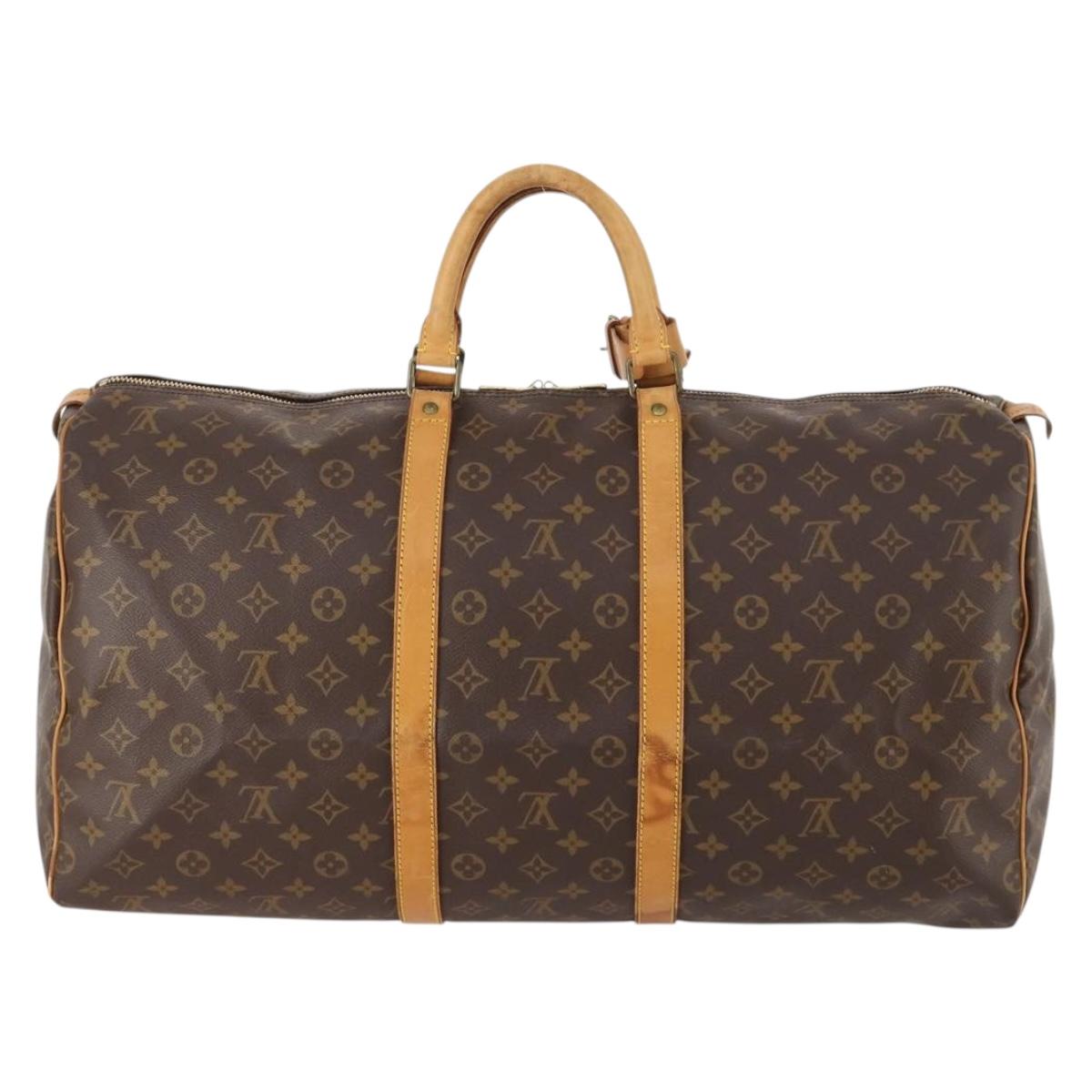 LOUIS VUITTON Monogram Keepall 55 Boston Bag M41424 LV Auth BA10817