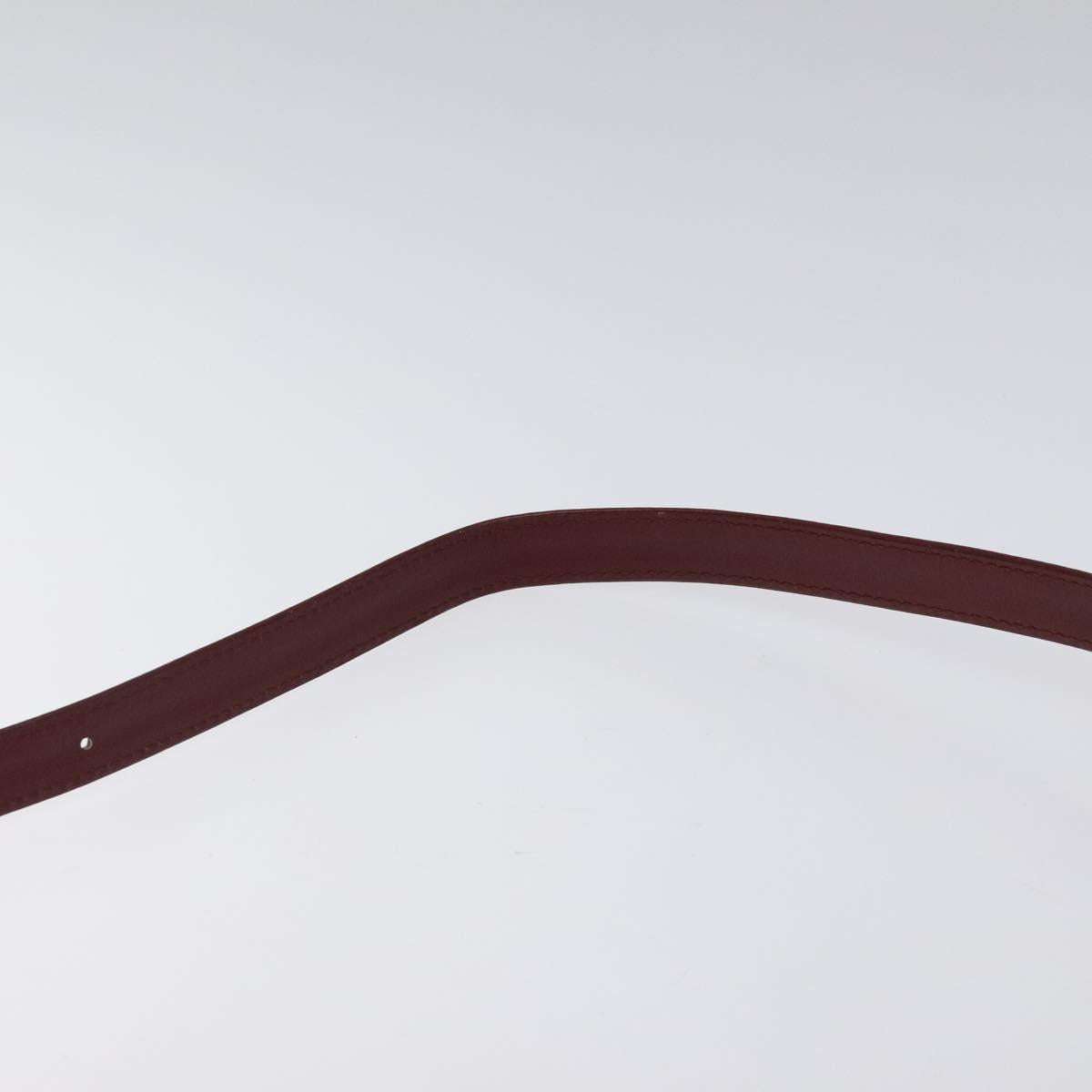 CARTIER Must Line Shoulder Bag Leather Wine Red Gold Auth BA1082