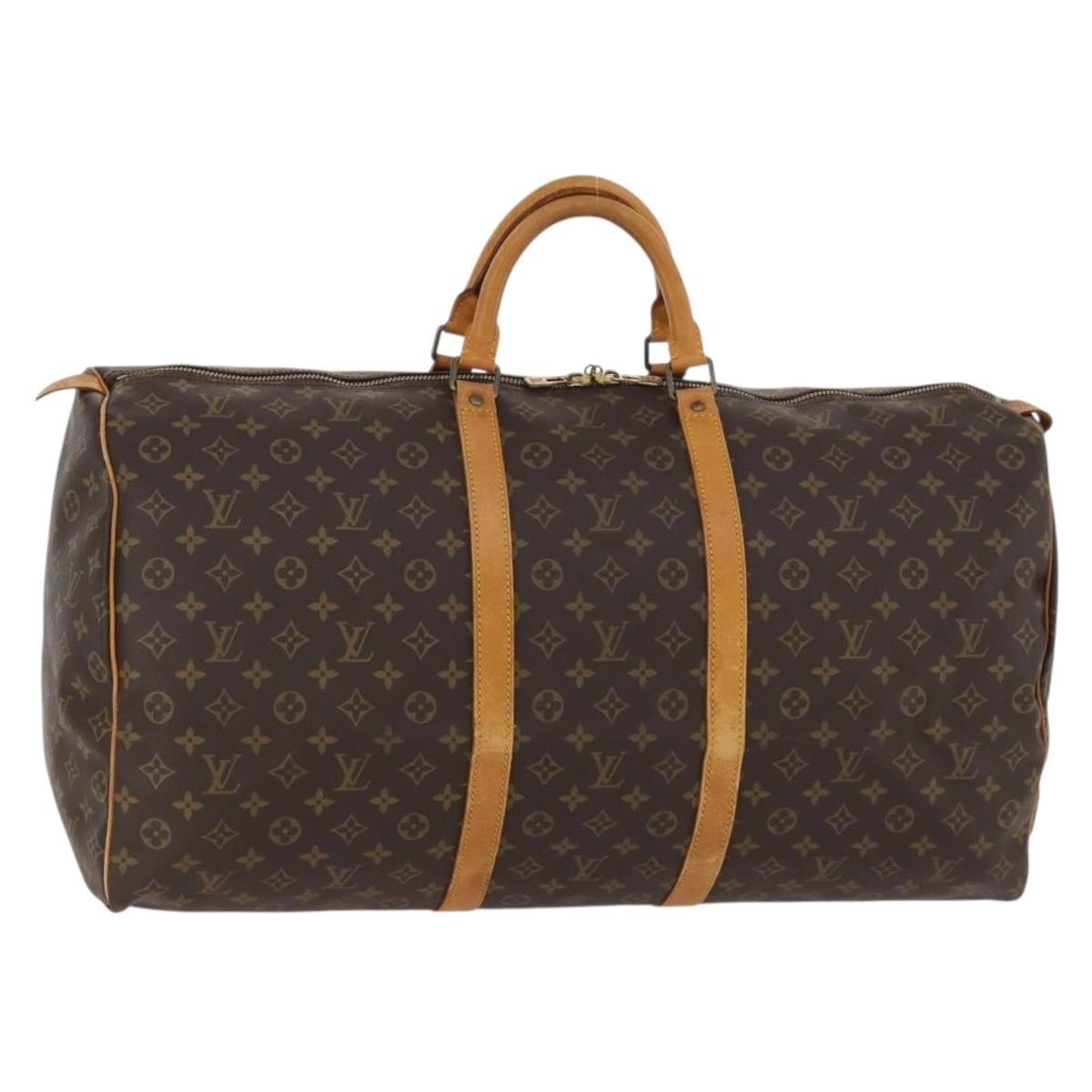 LOUIS VUITTON Monogram Keepall 60 Boston Bag M41422 LV Auth BA10824