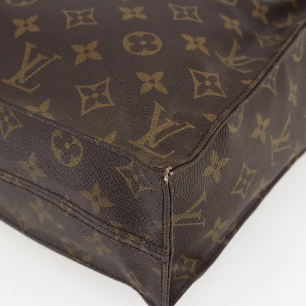 LOUIS VUITTON Monogram Sac Plat Hand Bag M51140 LV Auth BA10825