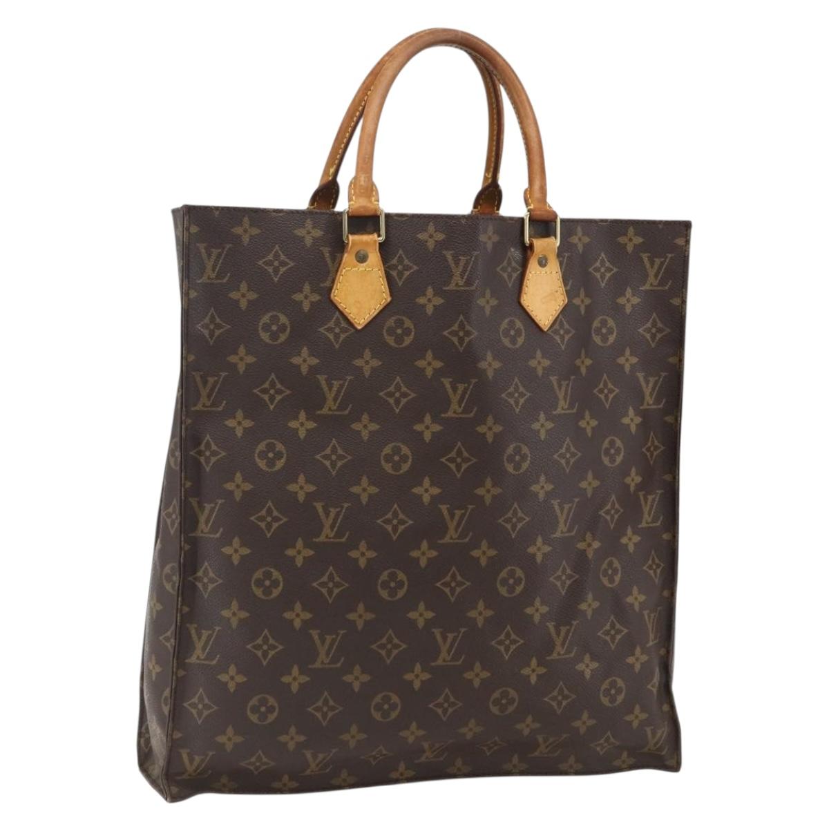 LOUIS VUITTON Monogram Sac Plat Hand Bag M51140 LV Auth BA10825